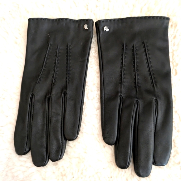 Lauren Ralph Lauren Pick Stitch Genuine Leather Touch Gloves.  Never Worn. - Picture 1 of 9